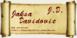 Jakša Davidović vizit kartica